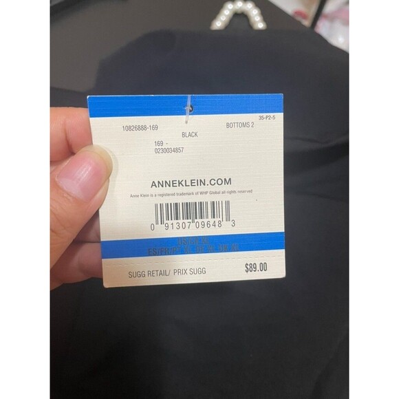 NEW ANNE KLEIN Woman’s Slacks Size XL BLACK Pull On Slim Ankle Pants - Picture 7 of 8